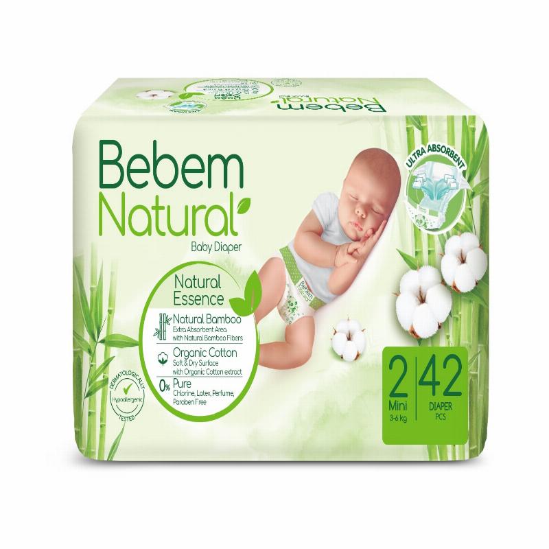 BEBEM NATURAL Підгуз.дит. "2" mini 3-6 кг 42 шт.//6